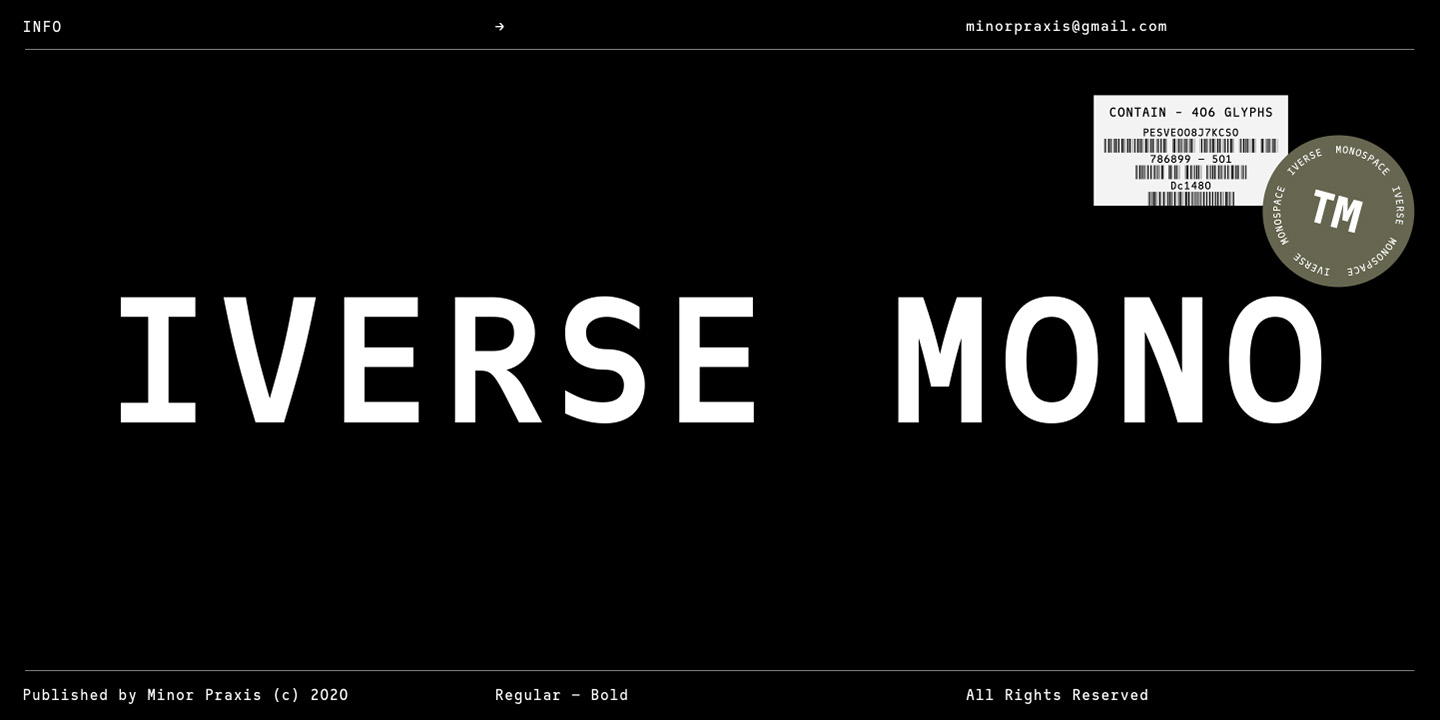 Пример шрифта Iverse Mono